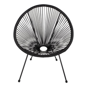 ΣΕΤ ΕΞΩΤΕΡΙΚΟΥ ΧΩΡΟΥ 3ΤΜΧ ACAPULCO HM21101 P.E.RATTAN-ΜΕΤΑΛΛΟ ΣΕ ΜΑΥΡΟ - Pakobazaar