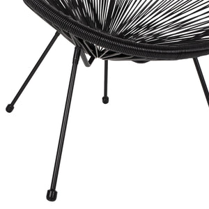 ΣΕΤ ΕΞΩΤΕΡΙΚΟΥ ΧΩΡΟΥ 3ΤΜΧ ACAPULCO HM21101 P.E.RATTAN-ΜΕΤΑΛΛΟ ΣΕ ΜΑΥΡΟ - Pakobazaar