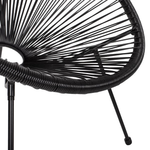 ΣΕΤ ΕΞΩΤΕΡΙΚΟΥ ΧΩΡΟΥ 3ΤΜΧ ACAPULCO HM21101 P.E.RATTAN-ΜΕΤΑΛΛΟ ΣΕ ΜΑΥΡΟ - Pakobazaar