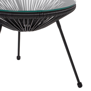 ΣΕΤ ΕΞΩΤΕΡΙΚΟΥ ΧΩΡΟΥ 3ΤΜΧ ACAPULCO HM21101 P.E.RATTAN-ΜΕΤΑΛΛΟ ΣΕ ΜΑΥΡΟ - Pakobazaar