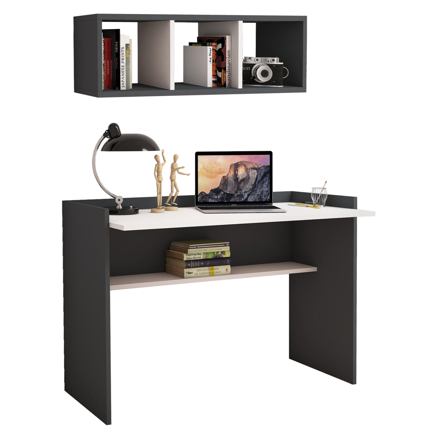 ΣΕΤ ΓΡΑΦΕΙΟΥ 2ΤΜΧ HM11775.13 ΓΚΡΙ-ΛΕΥΚΗ ΜΕΛΑΜΙΝΗ - Pakobazaar