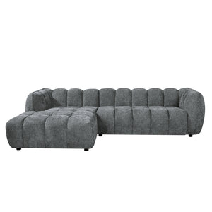 ΣΕΤ ΚΑΝΑΠΕΣ ΓΩΝΙΑ (ΑΡΙΣΤΕΡΗ)-ΠΟΛΥΘΡΟΝΑ LOUNGE LYKKE HM10820.01L ΓΚΡΙ ΥΦΑΣΜΑ - Pakobazaar