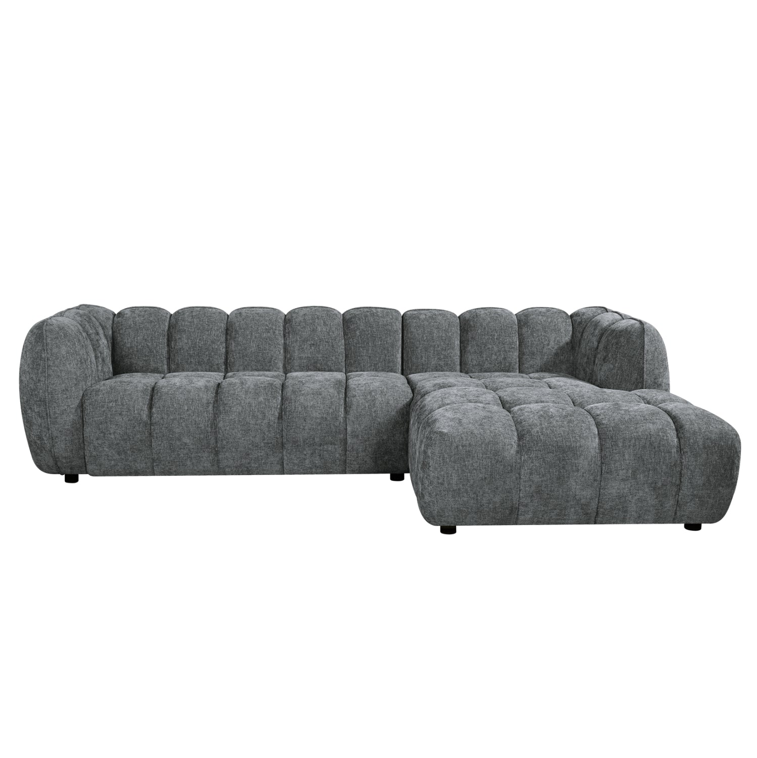ΣΕΤ ΚΑΝΑΠΕΣ ΓΩΝΙΑ (ΔΕΞΙΑ)-ΠΟΛΥΘΡΟΝΑ LOUNGE LYKKE HM10820.01R ΓΚΡΙ ΥΦΑΣΜΑ - Pakobazaar
