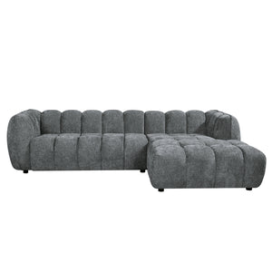 ΣΕΤ ΚΑΝΑΠΕΣ ΓΩΝΙΑ (ΔΕΞΙΑ)-ΠΟΛΥΘΡΟΝΑ LOUNGE LYKKE HM10820.01R ΓΚΡΙ ΥΦΑΣΜΑ - Pakobazaar