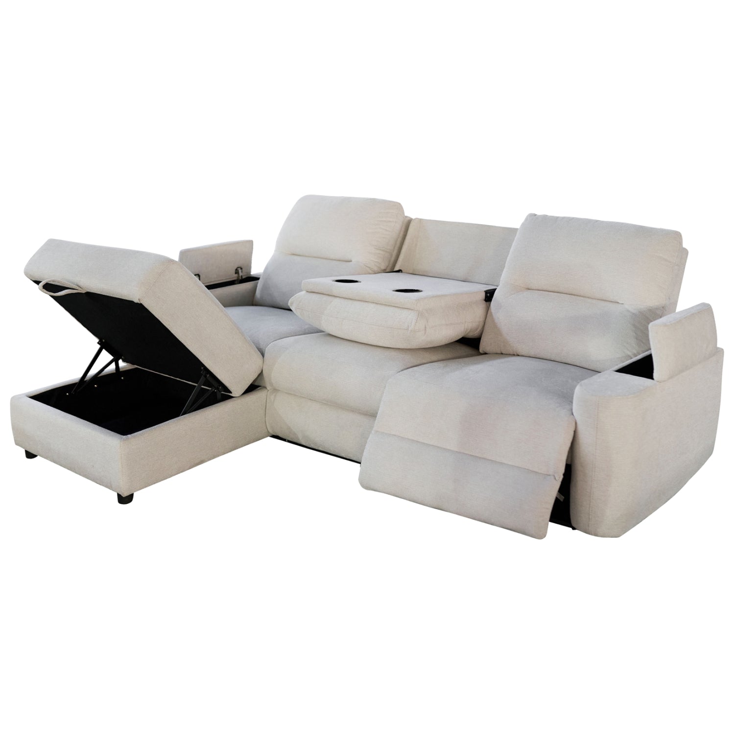 ΣΕΤ ΚΑΝΑΠΕΣ-ΠΟΛΥΘΡΟΝΑ RELAX SYNTHIA HM10735.01 ΜΠΕΖ ΥΦΑΣΜΑ-ΗΛΕΚΤΡΙΚΗ ΑΝΑΚΛΙΣΗ [L] - Pakobazaar