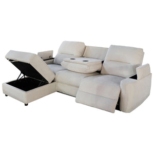 ΣΕΤ ΚΑΝΑΠΕΣ-ΠΟΛΥΘΡΟΝΑ RELAX SYNTHIA HM10735.01 ΜΠΕΖ ΥΦΑΣΜΑ-ΗΛΕΚΤΡΙΚΗ ΑΝΑΚΛΙΣΗ [L] - Pakobazaar