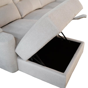 ΣΕΤ ΚΑΝΑΠΕΣ-ΠΟΛΥΘΡΟΝΑ RELAX SYNTHIA HM10735.01 ΜΠΕΖ ΥΦΑΣΜΑ-ΗΛΕΚΤΡΙΚΗ ΑΝΑΚΛΙΣΗ [L] - Pakobazaar