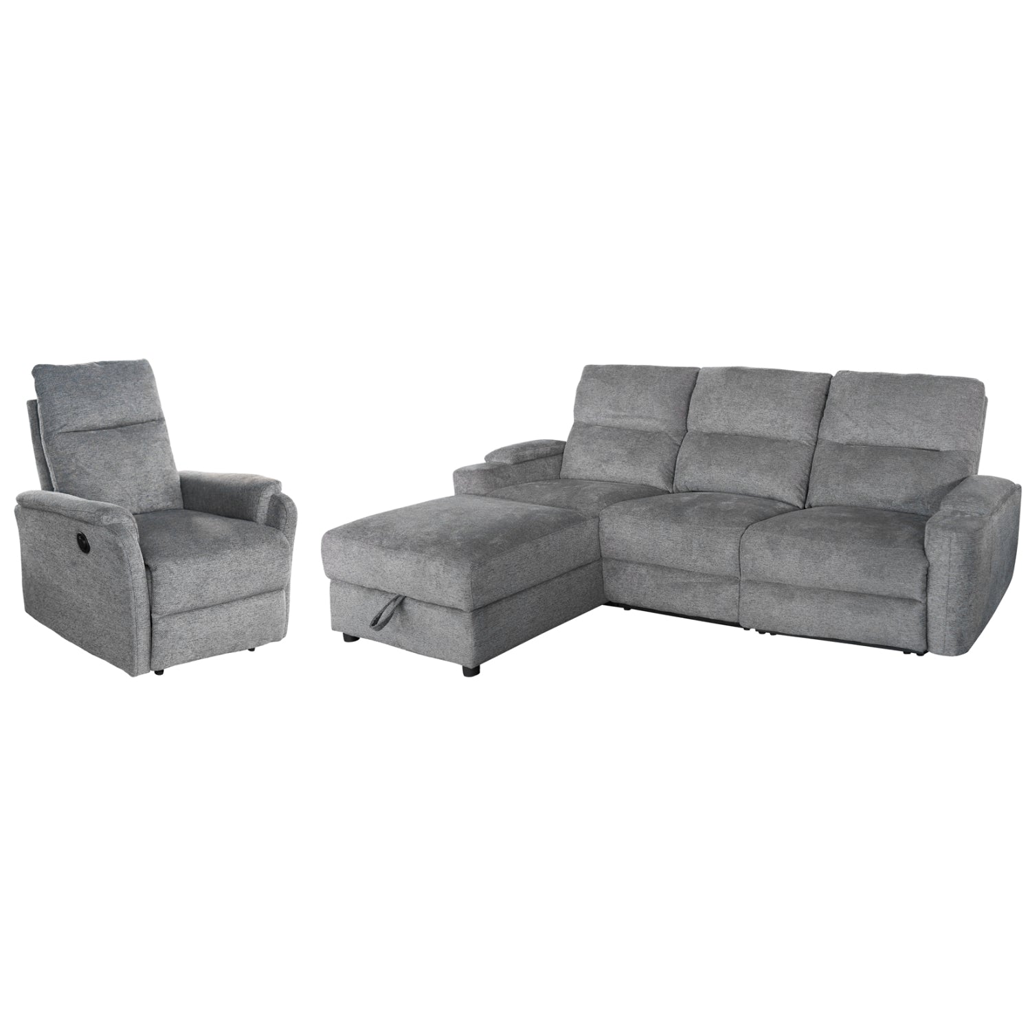 ΣΕΤ ΚΑΝΑΠΕΣ-ΠΟΛΥΘΡΟΝΑ RELAX SYNTHIA HM10735.03 ΓΚΡΙ ΥΦΑΣΜΑ-ΗΛ.ΑΝΑΚΛΙΣΗ [L] - Pakobazaar