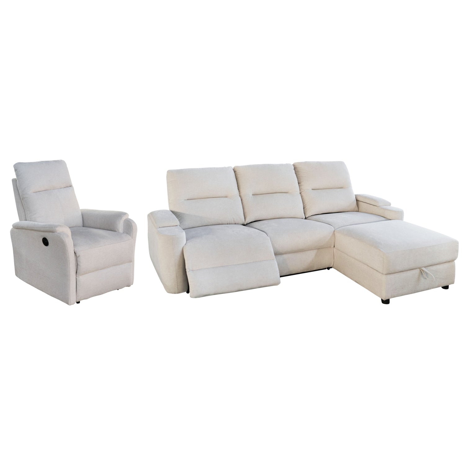 ΣΕΤ ΚΑΝΑΠΕΣ-ΠΟΛΥΘΡΟΝΑ RELAX SYNTHIA HM10736.01 ΜΠΕΖ ΥΦΑΣΜΑ-ΗΛ.ΑΝΑΚΛΙΣΗ [R] - Pakobazaar