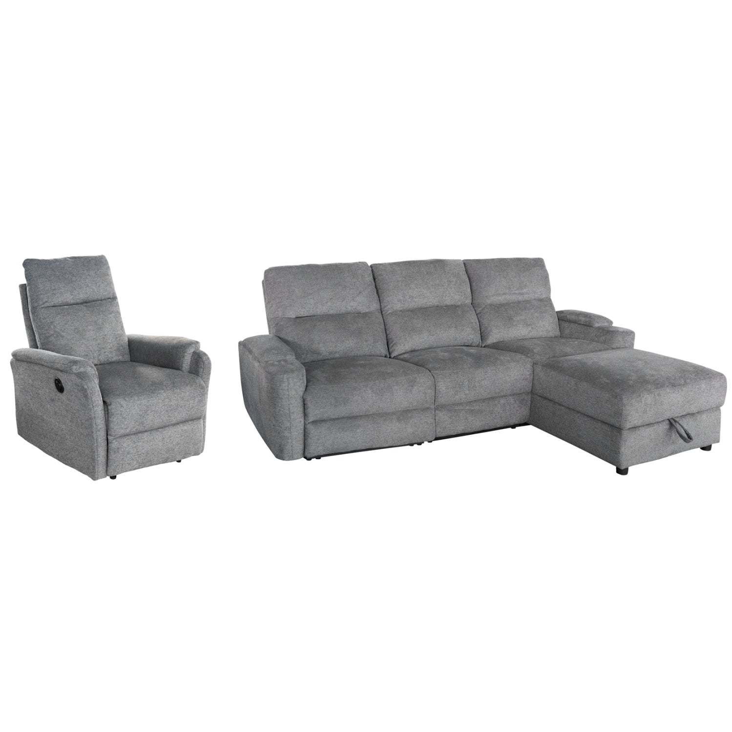 ΣΕΤ ΚΑΝΑΠΕΣ-ΠΟΛΥΘΡΟΝΑ RELAX SYNTHIA HM10736.03 ΓΚΡΙ ΥΦΑΣΜΑ-ΗΛ.ΑΝΑΚΛΙΣΗ [R] - Pakobazaar