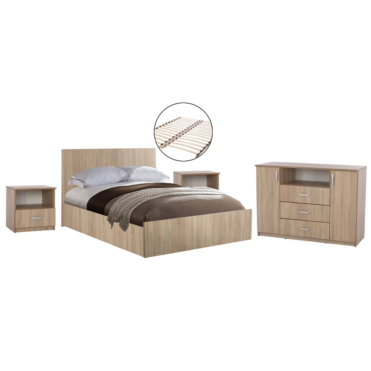 ΣΕΤ ΚΡΕΒΑΤΟΚΑΜΑΡΑΣ 5ΤΜΧ ADLER HM11758 ΜΕΛΑΜΙΝΗ SONAMA OAK-ΓΙΑ ΣΤΡΩΜΑ 160x200εκ - Pakobazaar