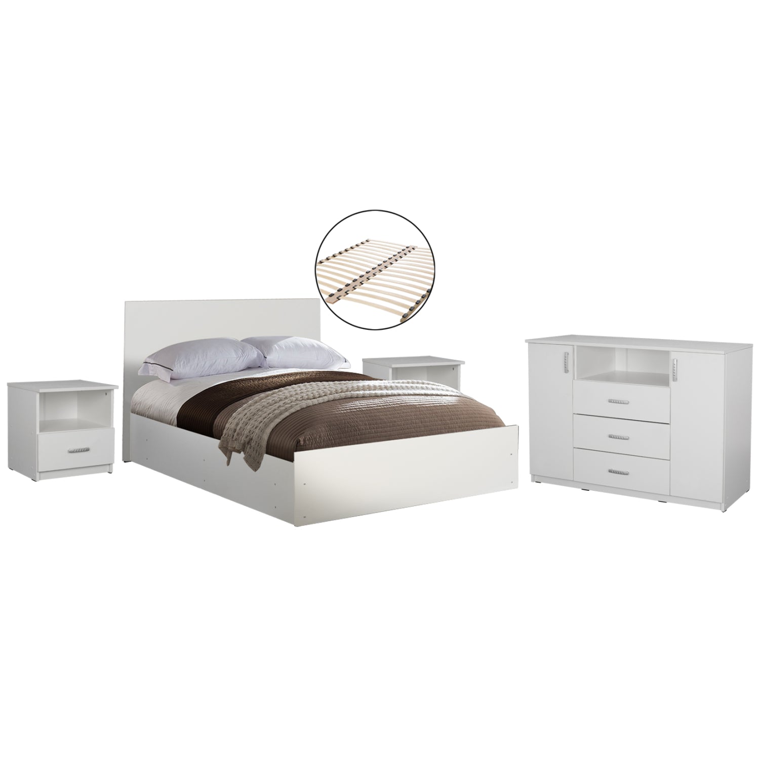 ΣΕΤ ΚΡΕΒΑΤΟΚΑΜΑΡΑΣ 5ΤΜΧ ADLER HM11758.03 ΜΕΛΑΜΙΝΗ ΛΕΥΚΗ-ΓΙΑ ΣΤΡΩΜΑ 160x200εκ - Pakobazaar