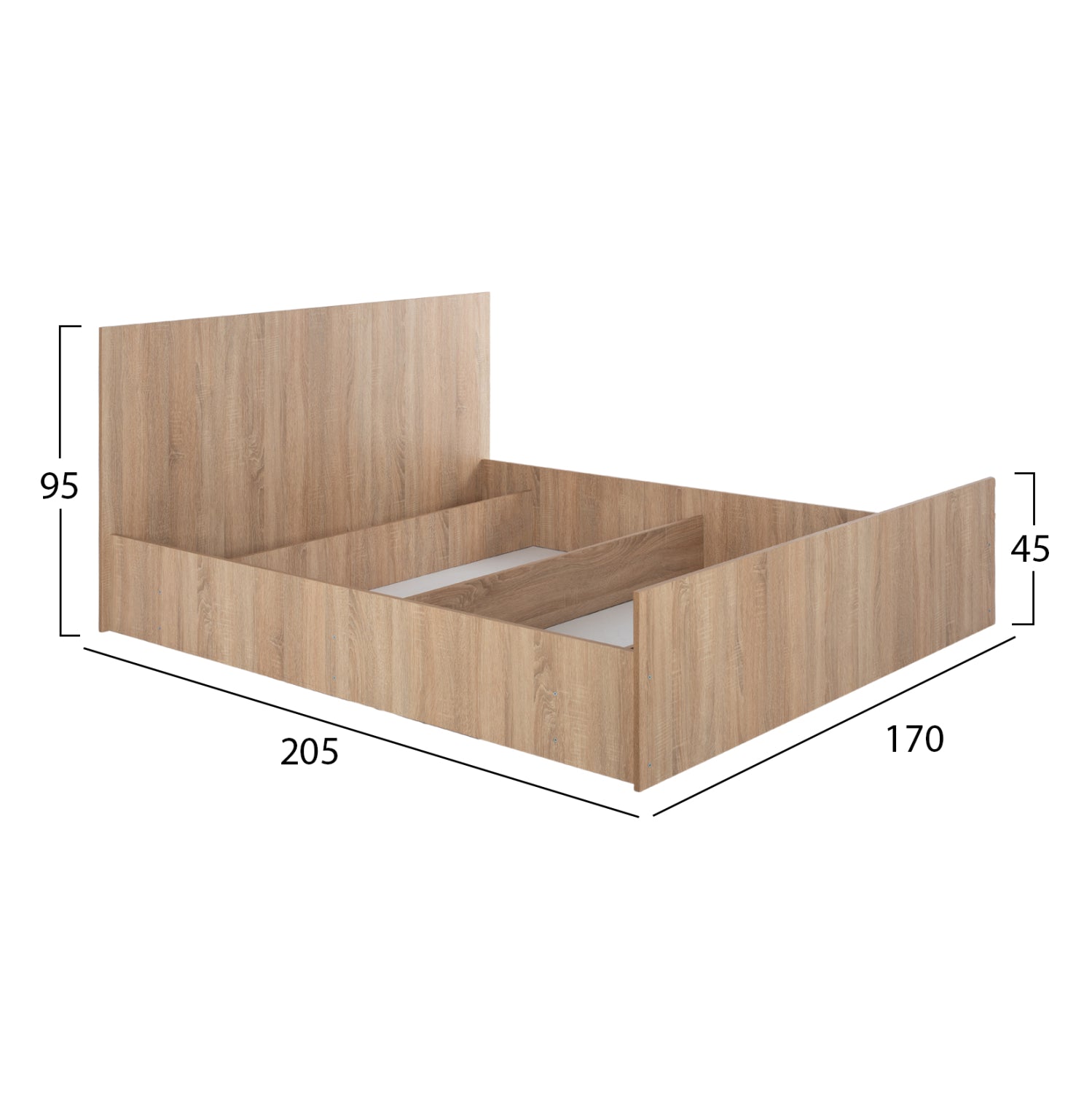 ΣΕΤ ΚΡΕΒΑΤΟΚΑΜΑΡΑΣ 6ΤΜΧ ADLER HM11759 ΜΕΛΑΜΙΝΗ SONAMA OAK-ΓΙΑ ΣΤΡΩΜΑ 160x200εκ - Pakobazaar