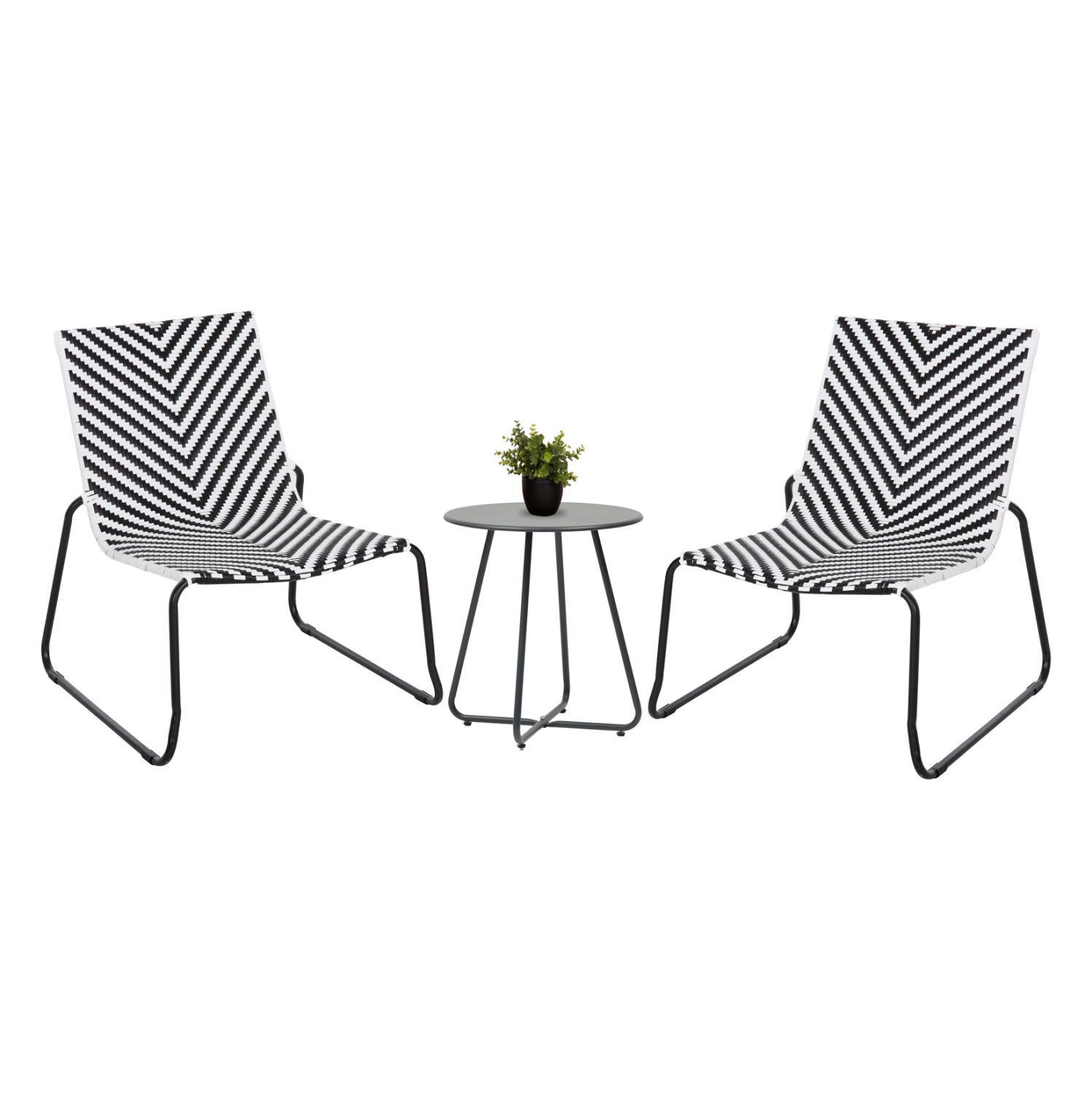 ΣΕΤ LOUNGE 3TMX ΕΞ.ΧΩΡΟΥ PONY HM21193 ΜΕΤΑΛΛΟ ΣΕ ΓΚΡΙ--ΣΥΝΘ.RATTAN ΣΕ ΛΕΥΚΟ-ΜΑΥΡΟ - Pakobazaar