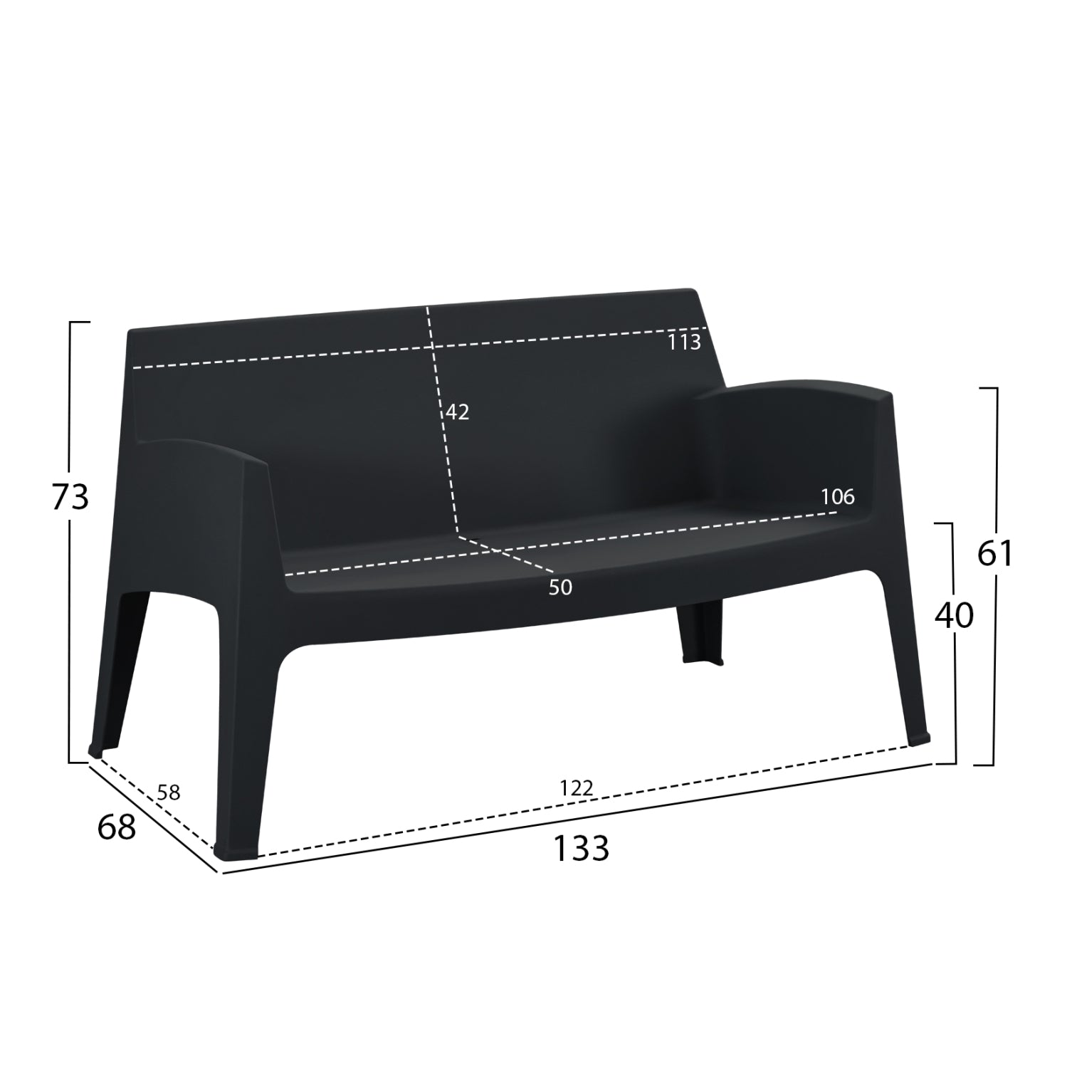 ΣΕΤ LOUNGE 4ΤΜΧ SLEEK HM21275.02 ΜΑΥΡΟ ΠΟΛΥΠΡΟΠΥΛΕΝΙΟ - Pakobazaar