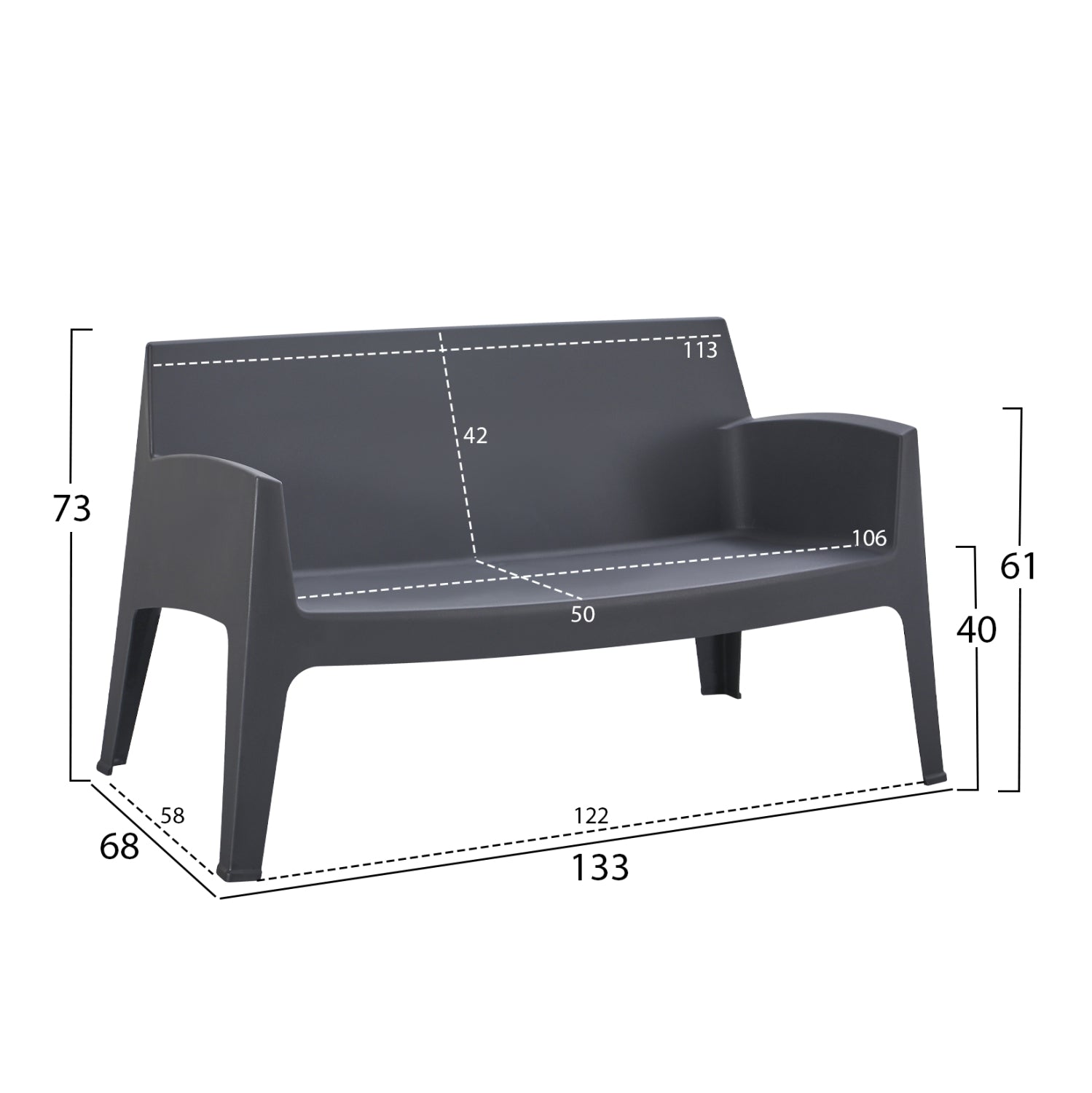ΣΕΤ LOUNGE 4ΤΜΧ SLEEK HM21275.10 ΓΚΡΙ ΠΟΛΥΠΡΟΠΥΛΕΝΙΟ - Pakobazaar