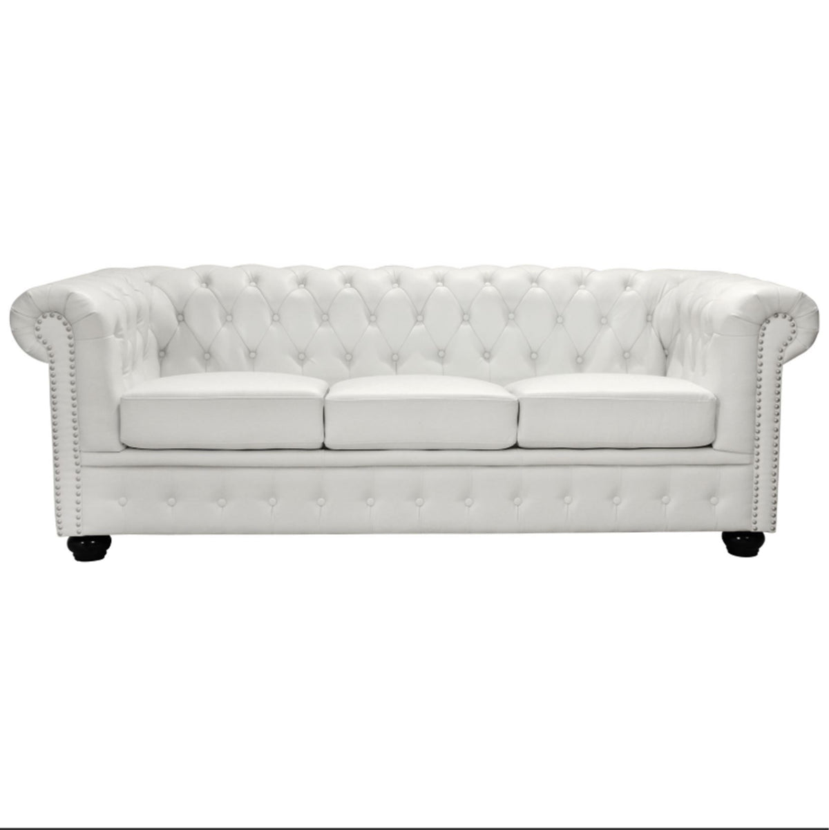ΣΕΤ ΣΑΛΟΝΙ 2/ΘΕΣΙΟ & 3/ΘΕΣΙΟ & ΠΟΛΥΘΡΟΝΑ CHESTERFIELD ΛΕΥΚΟ ΜΑΤ - Pakobazaar