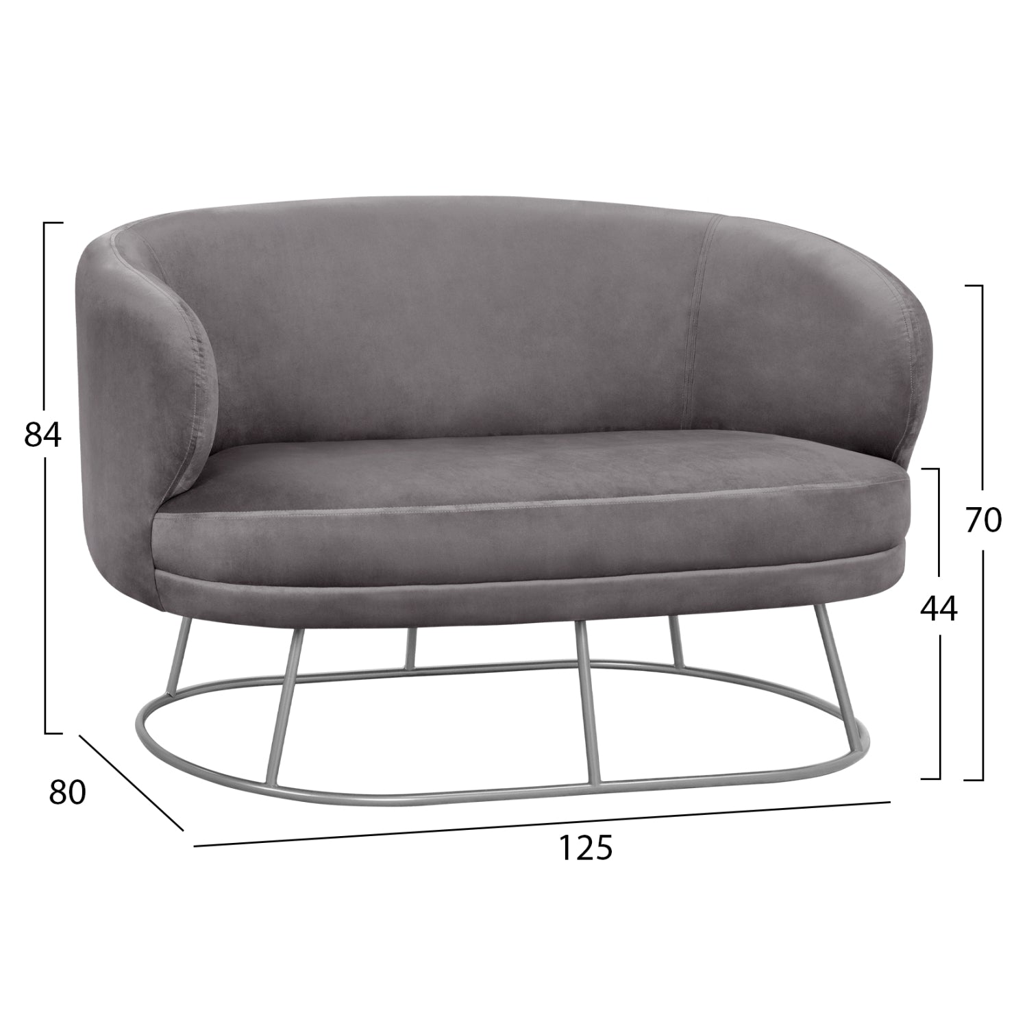 ΣΕΤ ΣΑΛΟΝΙ 2ΘΕΣΙΟΣ & 2 ΠΟΛΥΘΡΟΝΕΣ ARIEN ΓΚΡΙ ΒΕΛΟΥΔΟ ΑΣΗΜΙ ΒΑΣΗ HM11051.01 - Pakobazaar