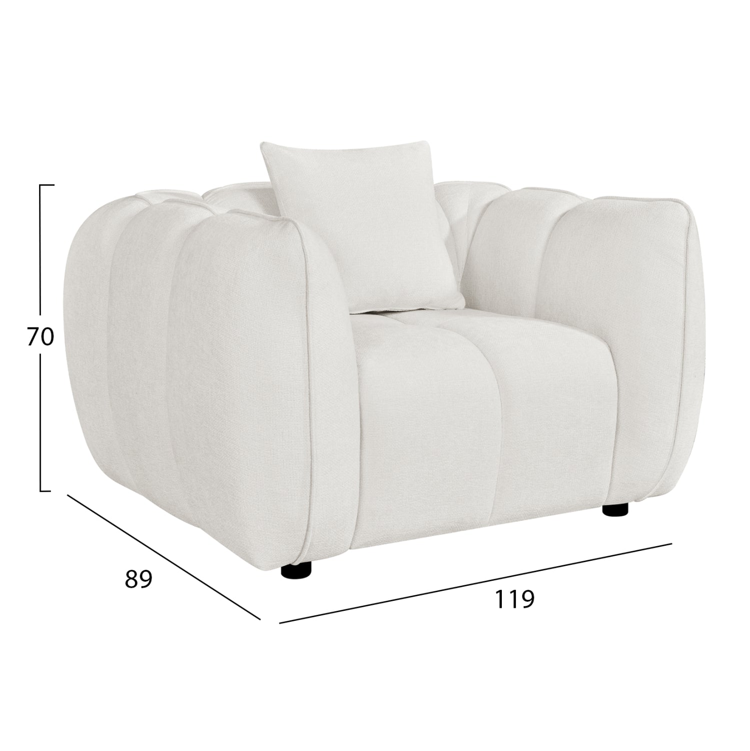 ΣΕΤ ΣΑΛΟΝΙ 3ΤΜΧ LYKKE HM10813.02 ΕΚΡΟΥ ΥΦΑΣΜΑ - Pakobazaar