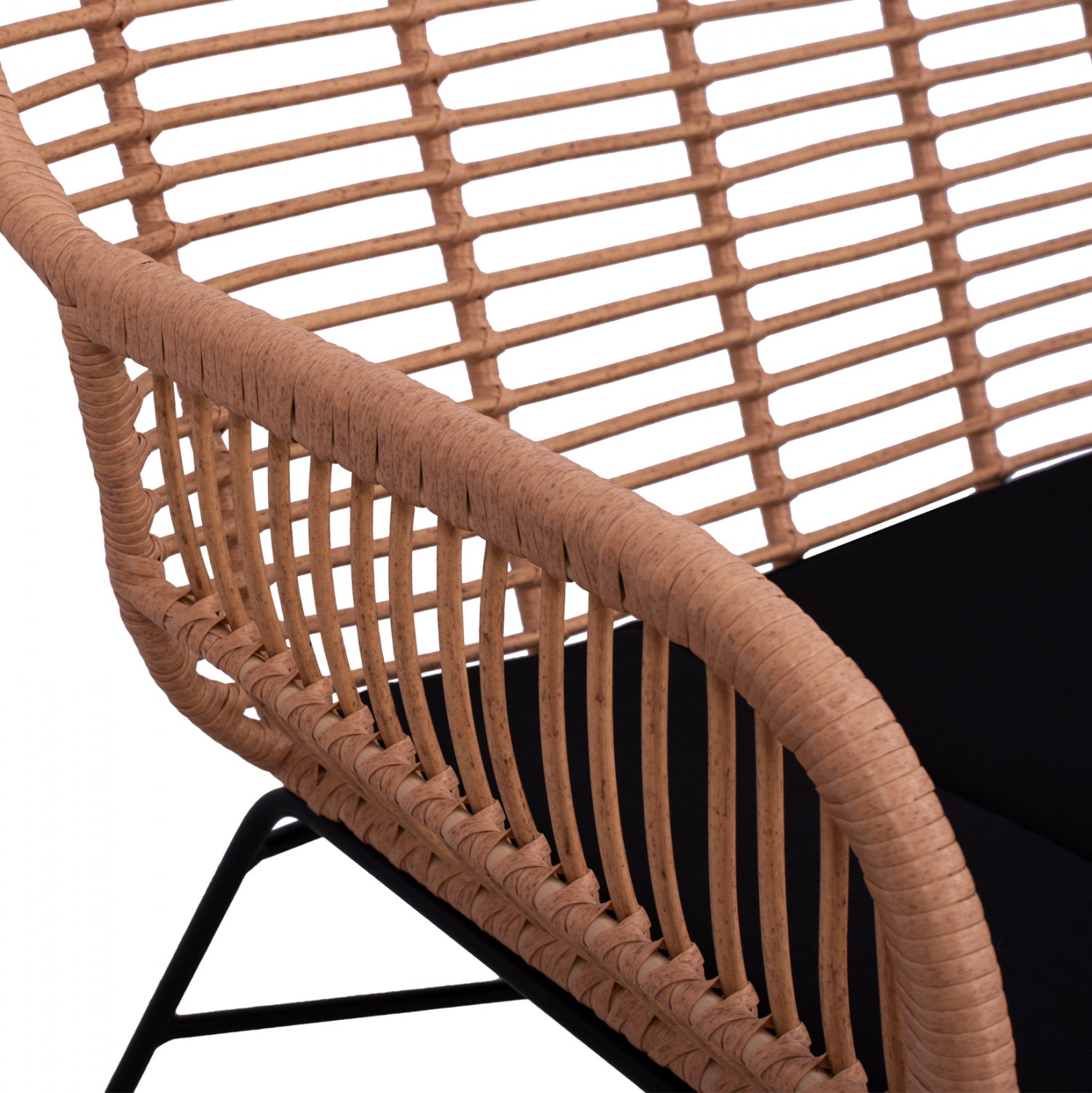 ΣΕΤ ΣΑΛΟΝΙ 4ΤΜΧ ALLEGRA HM5460 ΜΕΤΑΛΛΟ & WICKER ΣΕ ΜΠΕΖ ΧΡΩΜΑ - Pakobazaar