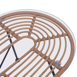 ΣΕΤ ΣΑΛΟΝΙ 4ΤΜΧ ALLEGRA HM5460 ΜΕΤΑΛΛΟ & WICKER ΣΕ ΜΠΕΖ ΧΡΩΜΑ - Pakobazaar