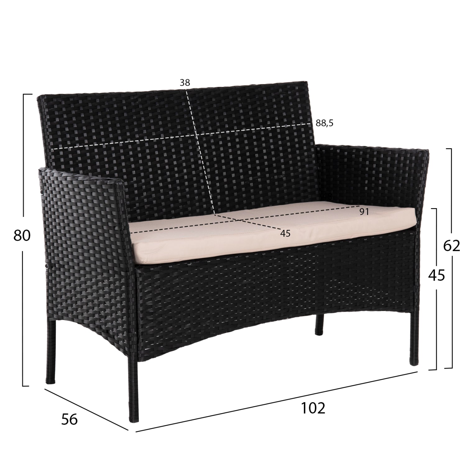 ΣΕΤ ΣΑΛΟΝΙ 4ΤΜΧ STASIA HM6089.01 ΣΥΝΘ.RATTAN ΜΑΥΡΟ-ΚΑΠΟΥΤΣΙΝΟ ΜΑΞΙΛΑΡΙΑ - Pakobazaar