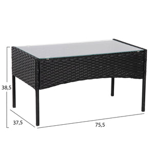 ΣΕΤ ΣΑΛΟΝΙ 4ΤΜΧ STASIA HM6089.01 ΣΥΝΘ.RATTAN ΜΑΥΡΟ-ΚΑΠΟΥΤΣΙΝΟ ΜΑΞΙΛΑΡΙΑ - Pakobazaar
