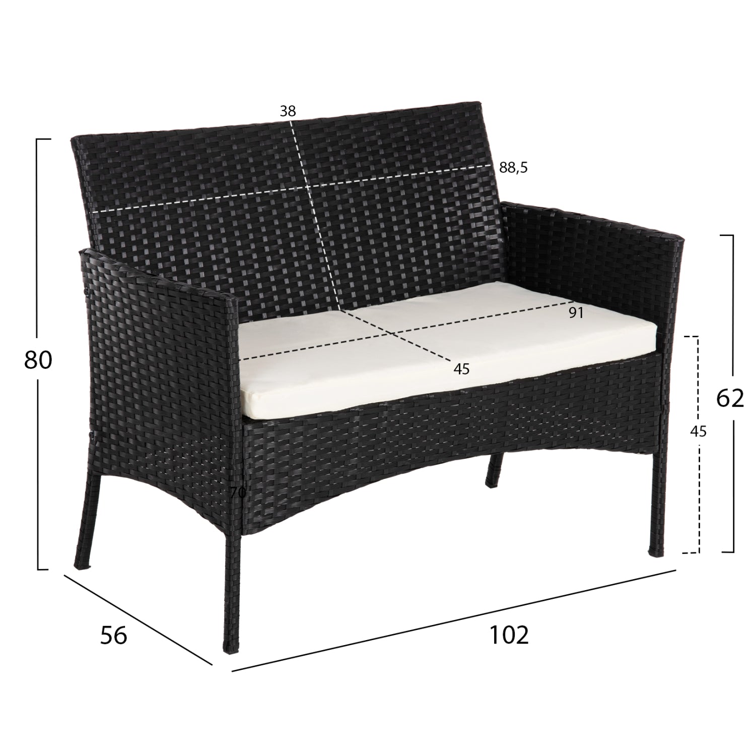 ΣΕΤ ΣΑΛΟΝΙ 4ΤΜΧ STASIA HM6089.04 ΣΥΝΘ.RATTAN ΜΑΥΡΟ-ΜΠΕΖ ΜΑΞΙΛΑΡΙΑ - Pakobazaar