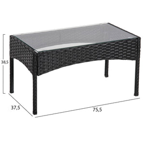ΣΕΤ ΣΑΛΟΝΙ 4ΤΜΧ STASIA HM6089.04 ΣΥΝΘ.RATTAN ΜΑΥΡΟ-ΜΠΕΖ ΜΑΞΙΛΑΡΙΑ - Pakobazaar