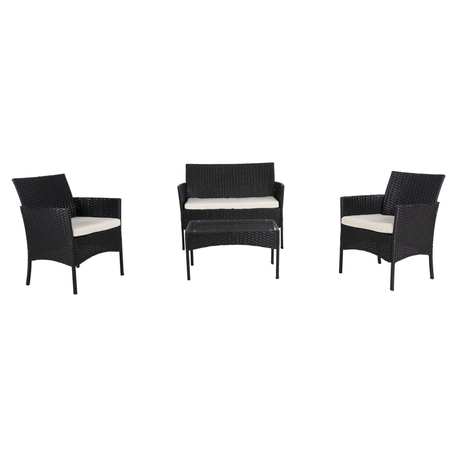 ΣΕΤ ΣΑΛΟΝΙ 4ΤΜΧ STASIA HM6089.04 ΣΥΝΘ.RATTAN ΜΑΥΡΟ-ΜΠΕΖ ΜΑΞΙΛΑΡΙΑ - Pakobazaar