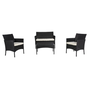 ΣΕΤ ΣΑΛΟΝΙ 4ΤΜΧ STASIA HM6089.04 ΣΥΝΘ.RATTAN ΜΑΥΡΟ-ΜΠΕΖ ΜΑΞΙΛΑΡΙΑ - Pakobazaar