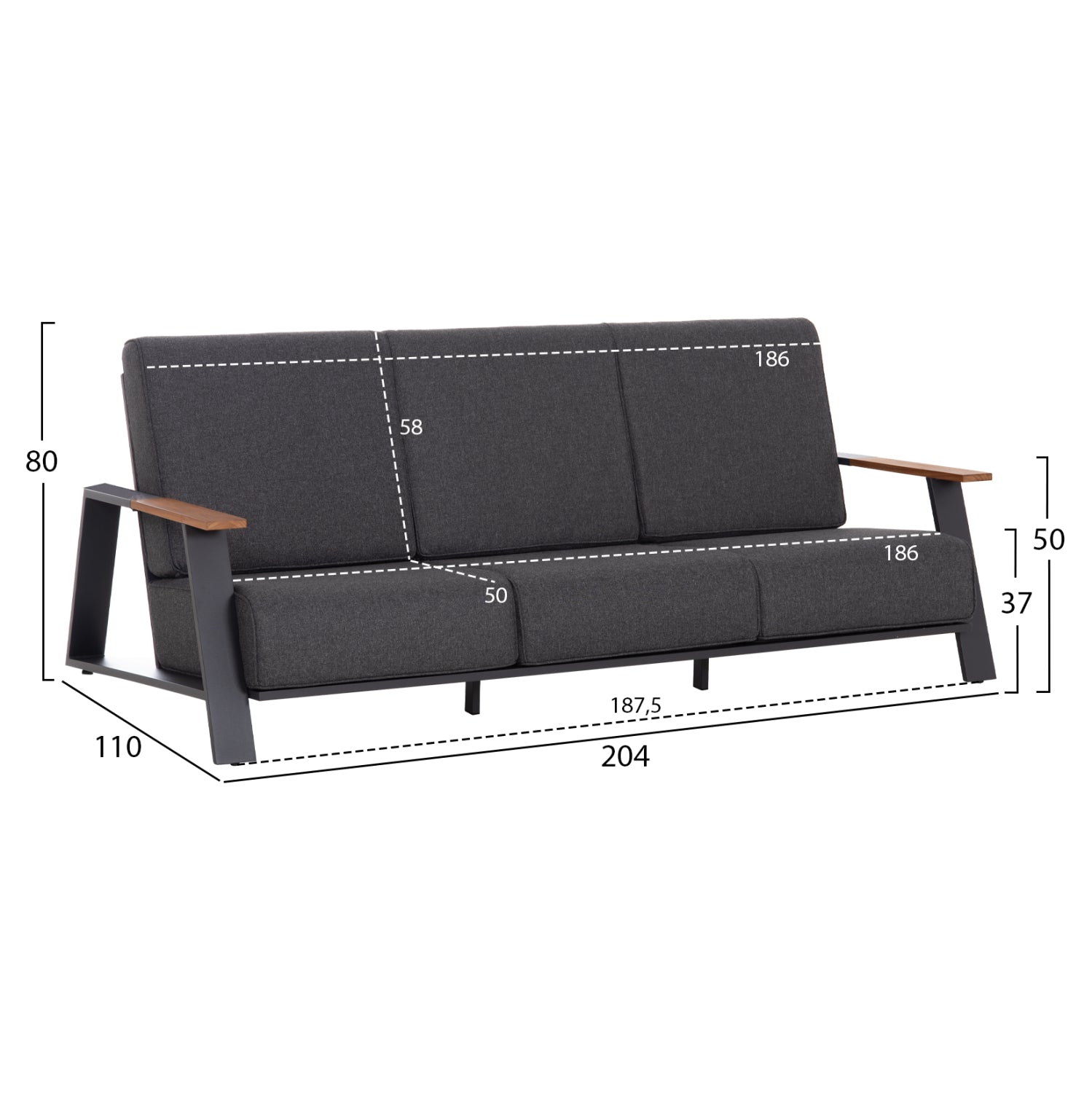ΣΕΤ ΣΑΛΟΝΙ 4ΤΜΧ LAITH HM6551.01 ΑΛΟΥΜΙΝΙΟ & ΜΑΞΙΛΑΡΙΑ ΓΚΡΙ - Pakobazaar
