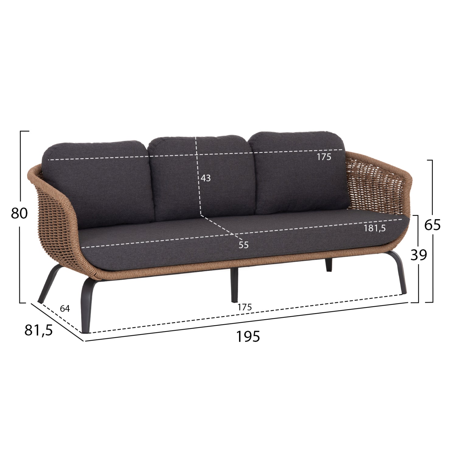 ΣΕΤ ΣΑΛΟΝΙ 5ΤΜΧ STERN HM6555.01 ΓΚΡΙ ΑΛΟΥΜΙΝΙΟ & OLEFIN--TWIST WICKER ΣΕ ΦΥΣΙΚΟ - Pakobazaar
