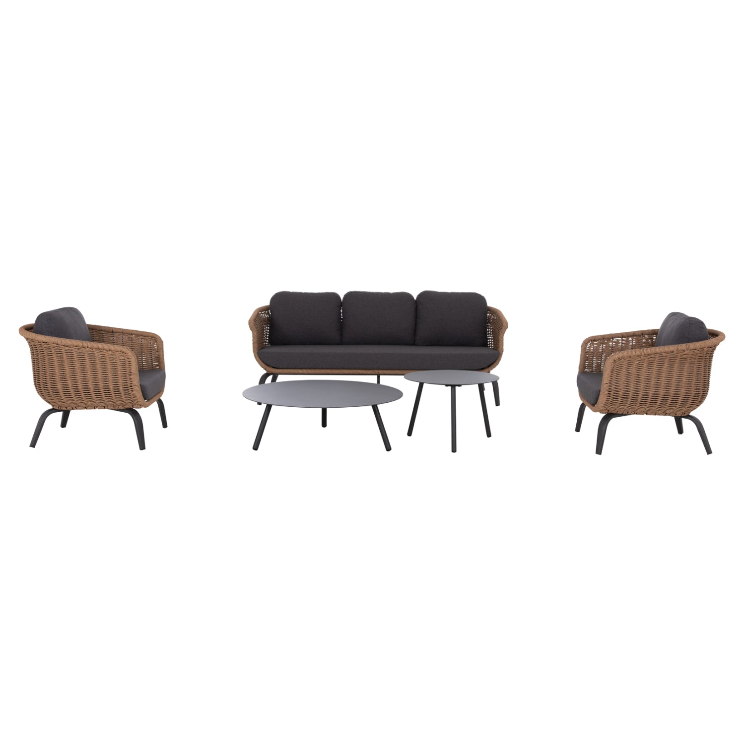 ΣΕΤ ΣΑΛΟΝΙ 5ΤΜΧ STERN HM6555.01 ΓΚΡΙ ΑΛΟΥΜΙΝΙΟ & OLEFIN--TWIST WICKER ΣΕ ΦΥΣΙΚΟ - Pakobazaar