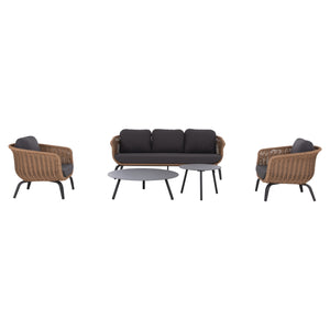 ΣΕΤ ΣΑΛΟΝΙ 5ΤΜΧ STERN HM6555.01 ΓΚΡΙ ΑΛΟΥΜΙΝΙΟ & OLEFIN--TWIST WICKER ΣΕ ΦΥΣΙΚΟ - Pakobazaar