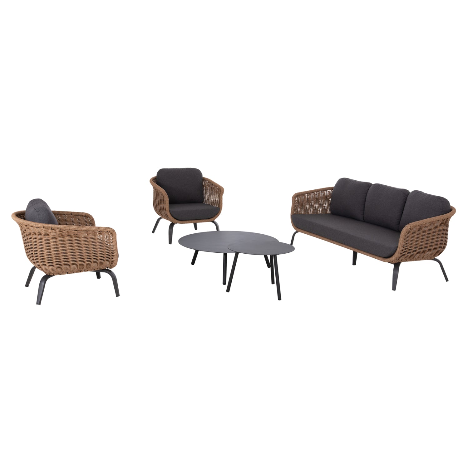 ΣΕΤ ΣΑΛΟΝΙ 5ΤΜΧ STERN HM6555.01 ΓΚΡΙ ΑΛΟΥΜΙΝΙΟ & OLEFIN--TWIST WICKER ΣΕ ΦΥΣΙΚΟ - Pakobazaar