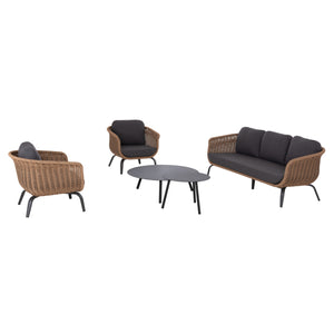 ΣΕΤ ΣΑΛΟΝΙ 5ΤΜΧ STERN HM6555.01 ΓΚΡΙ ΑΛΟΥΜΙΝΙΟ & OLEFIN--TWIST WICKER ΣΕ ΦΥΣΙΚΟ - Pakobazaar