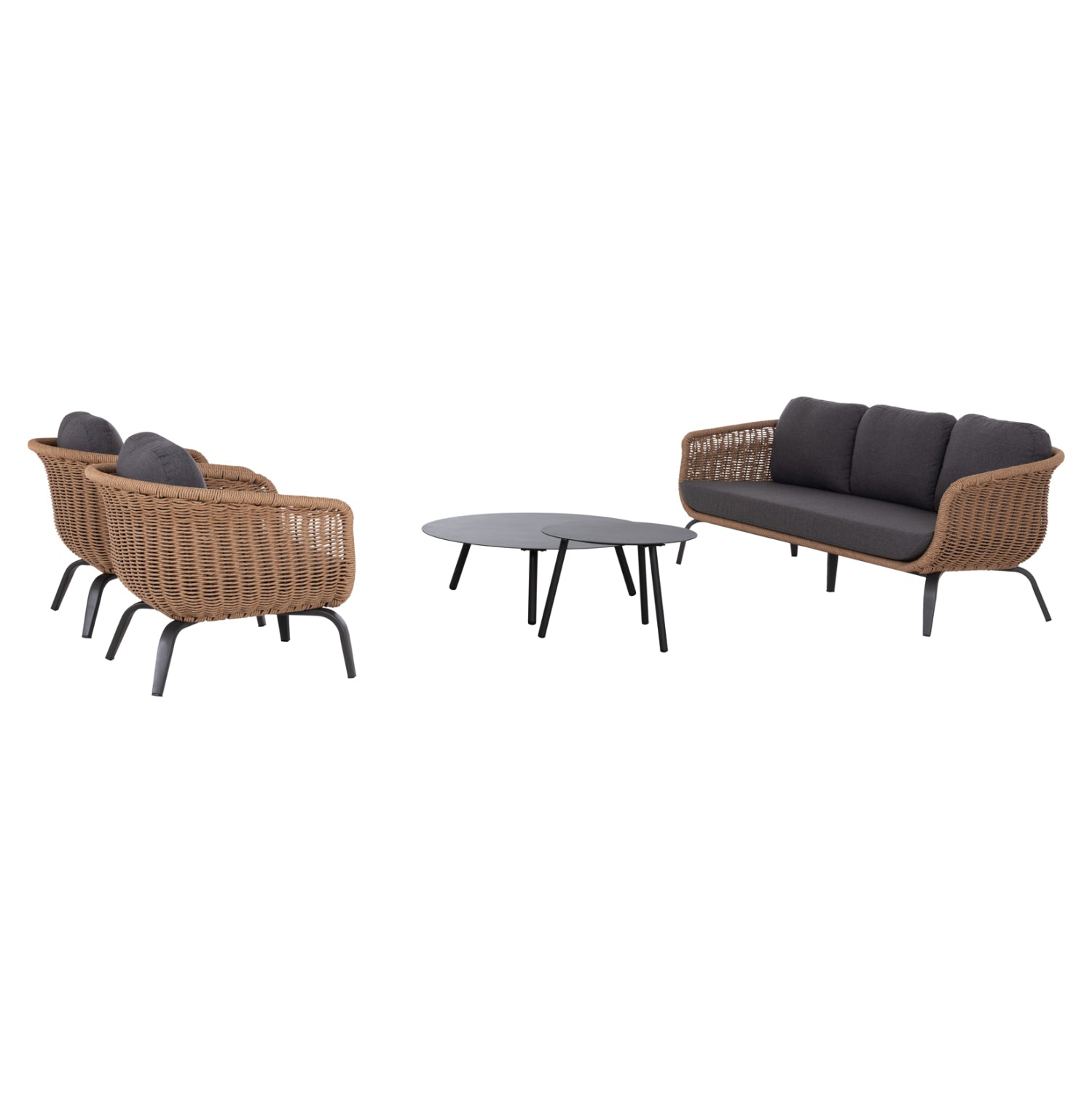 ΣΕΤ ΣΑΛΟΝΙ 5ΤΜΧ STERN HM6555.01 ΓΚΡΙ ΑΛΟΥΜΙΝΙΟ & OLEFIN--TWIST WICKER ΣΕ ΦΥΣΙΚΟ - Pakobazaar