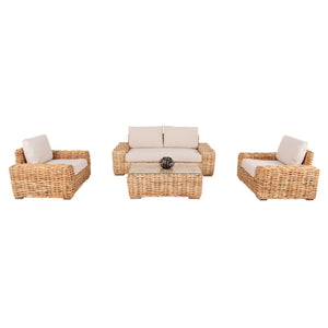 ΣΕΤ ΣΑΛΟΝΙ 4ΤΜΧ TROPEL HM11940 ΦΥΣΙΚΟ RATTAN-2ΘΕΣΙΟΣ ΚΑΝΑΠΕΣ-2 ΠΟΛΥΘΡΟΝΕΣ-ΤΡΑΠΕΖΙ - Pakobazaar
