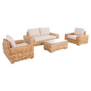ΣΕΤ ΣΑΛΟΝΙ 4ΤΜΧ TROPEL HM11940 ΦΥΣΙΚΟ RATTAN-2ΘΕΣΙΟΣ ΚΑΝΑΠΕΣ-2 ΠΟΛΥΘΡΟΝΕΣ-ΤΡΑΠΕΖΙ - Pakobazaar