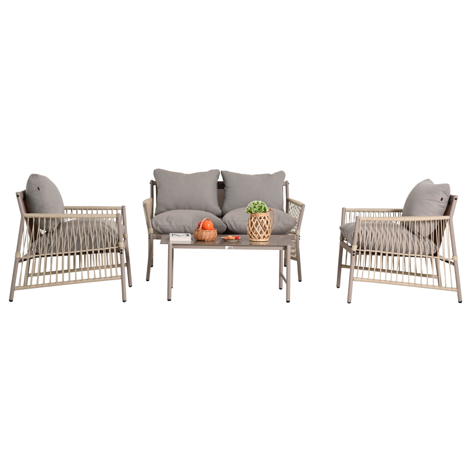 ΣΕΤ ΣΑΛΟΝΙ ΕΞ.ΧΩΡΟΥ 4 ΘΕΣΕΩΝ DEANDRA HM6507.02 ΣΑΜΠΑΝΙ ΜΕΤΑΛΛΟ--ΓΚΡΙ ΜΑΞΙΛΑΡΙΑ - Pakobazaar