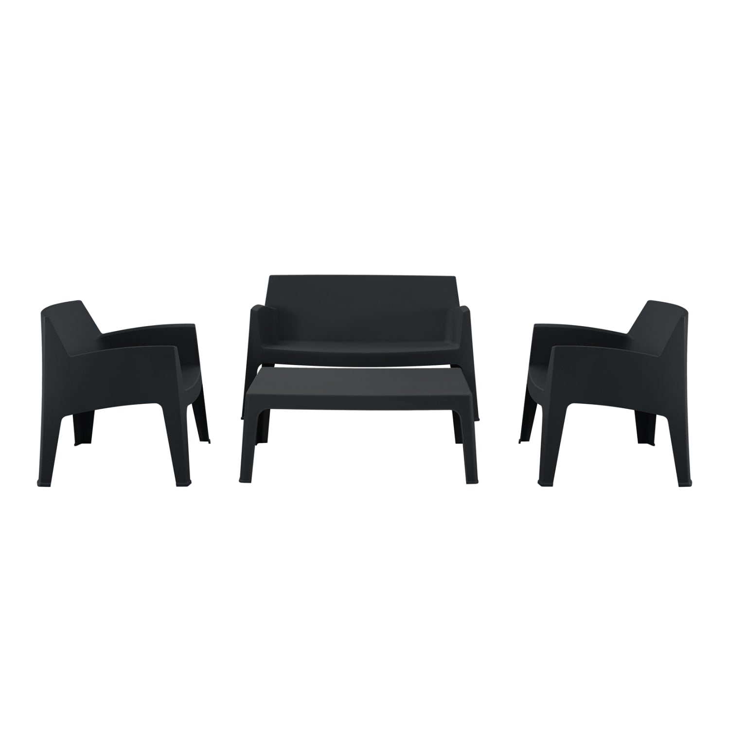 ΣΕΤ ΣΑΛΟΝΙ ΕΞ.ΧΩΡΟΥ 4ΤΜΧ SLEEK HM21268.02 ΜΑΥΡΟ ΠΟΛΥΠΡΟΠΥΛΕΝΙΟ - Pakobazaar
