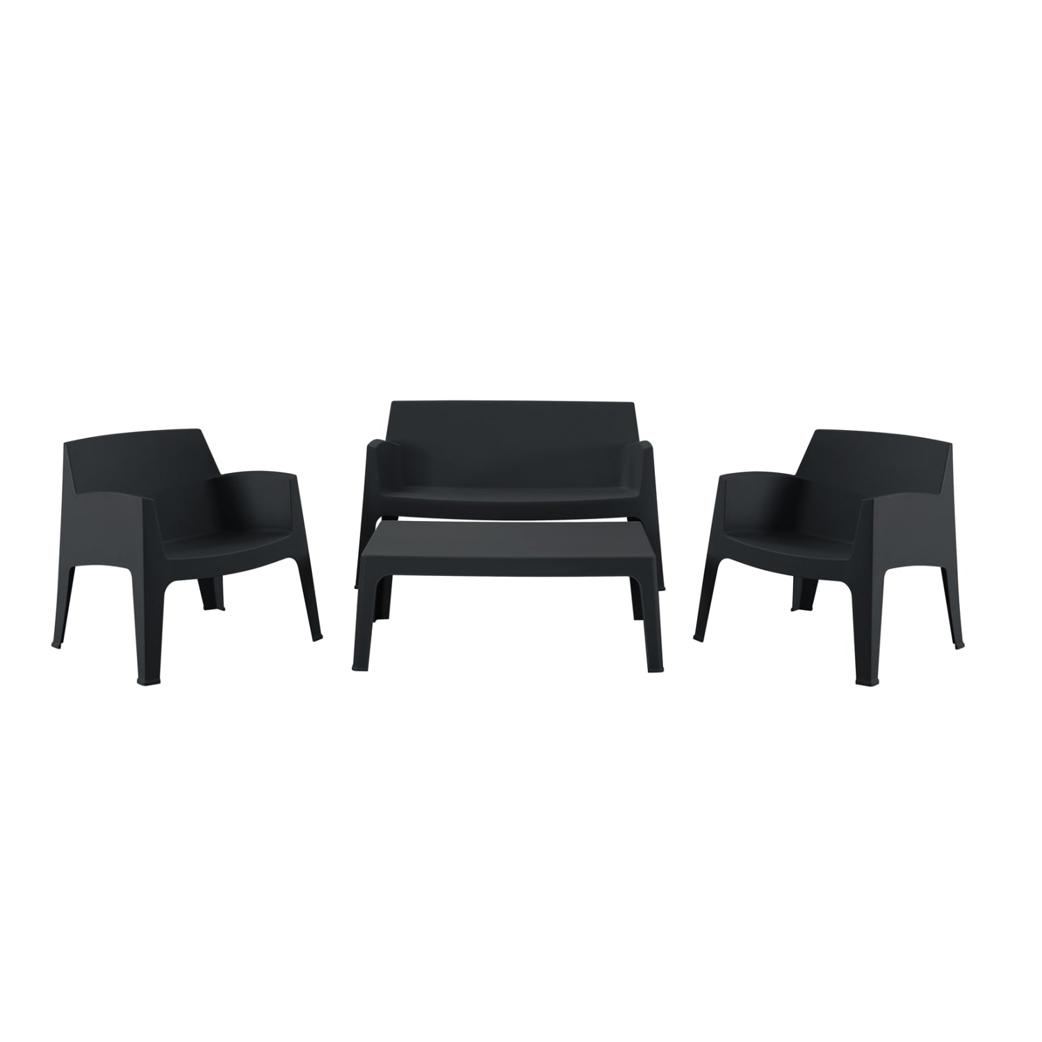 ΣΕΤ ΣΑΛΟΝΙ ΕΞ.ΧΩΡΟΥ 4ΤΜΧ SLEEK HM21268.02 ΜΑΥΡΟ ΠΟΛΥΠΡΟΠΥΛΕΝΙΟ - Pakobazaar