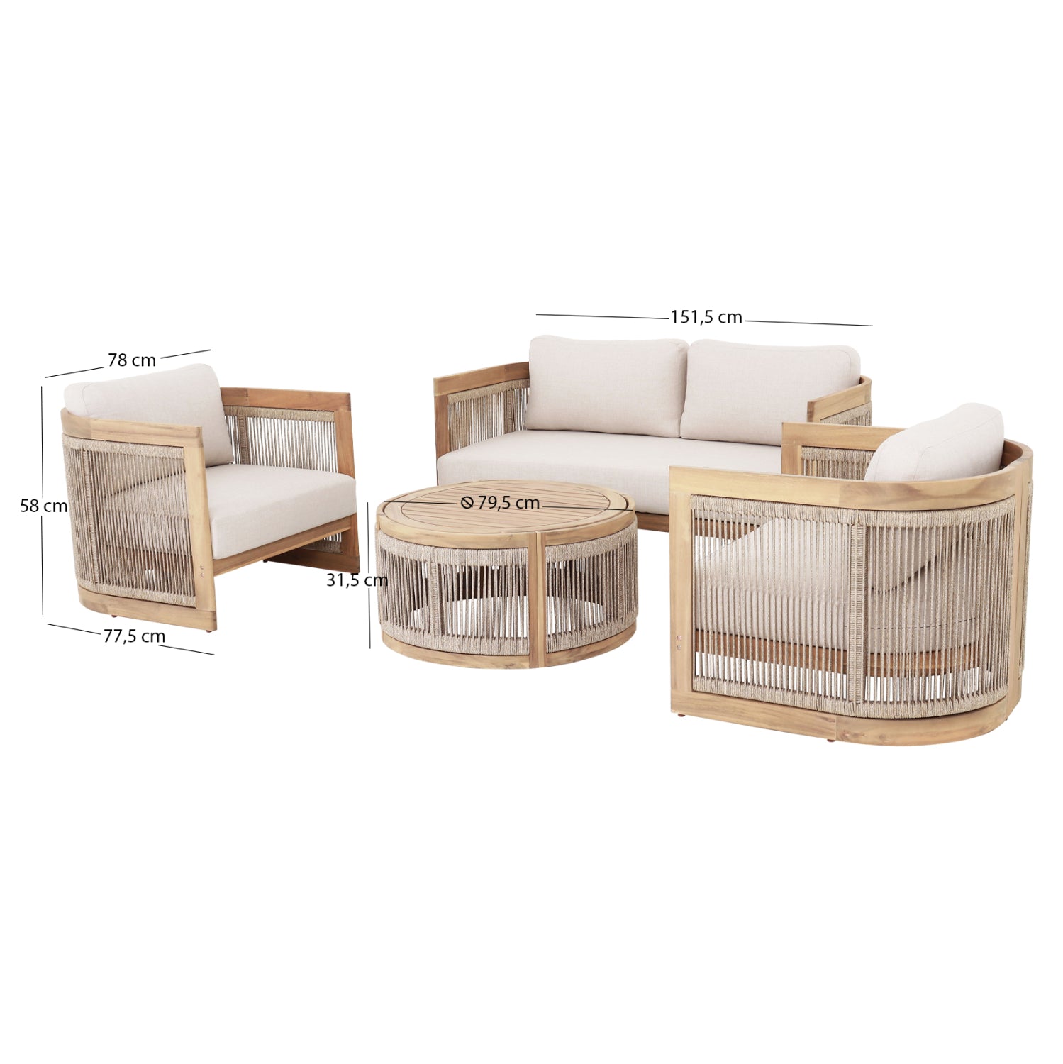 ΣΕΤ ΣΑΛΟΝΙ ΕΞ.ΧΩΡΟΥ 4ΤΜΧ ΣΕΙΡΑ ODYSSEY ΗΜ6264 ΞΥΛΟ ΑΚΑΚΙΑΣ-ΣΧΟΙΝΙ-ΜΠΕΖ ΥΦΑΣΜΑ - Pakobazaar