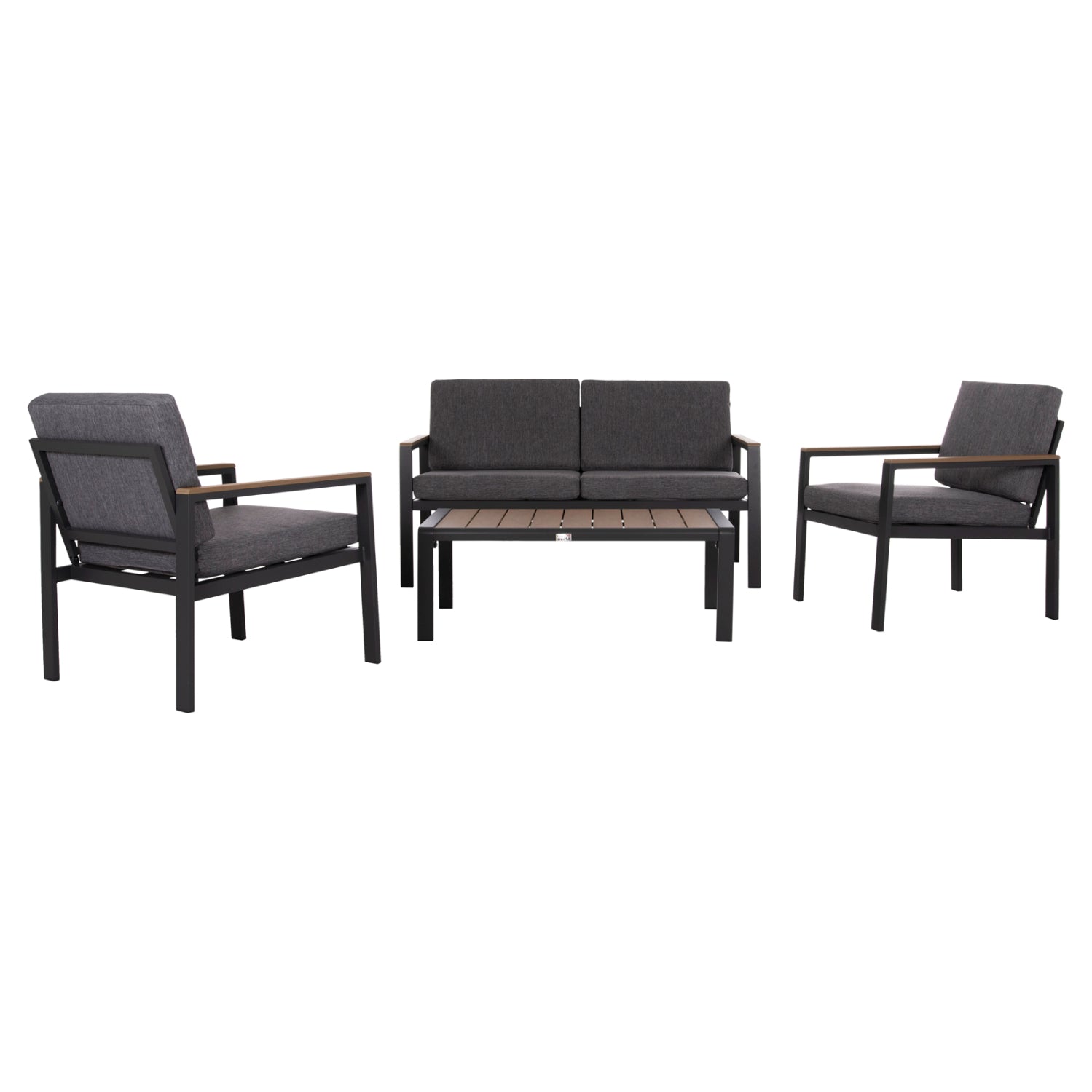 ΣΕΤ ΣΑΛΟΝΙ ΕΞ.ΧΩΡΟΥ 4ΤΜΧ SAFIN HM6278.03 ΑΛΟΥΜΙΝΙΟ & OLEFIN ΣΚΟΥΡΟ ΓΚΡΙ--POLYWOOD - Pakobazaar