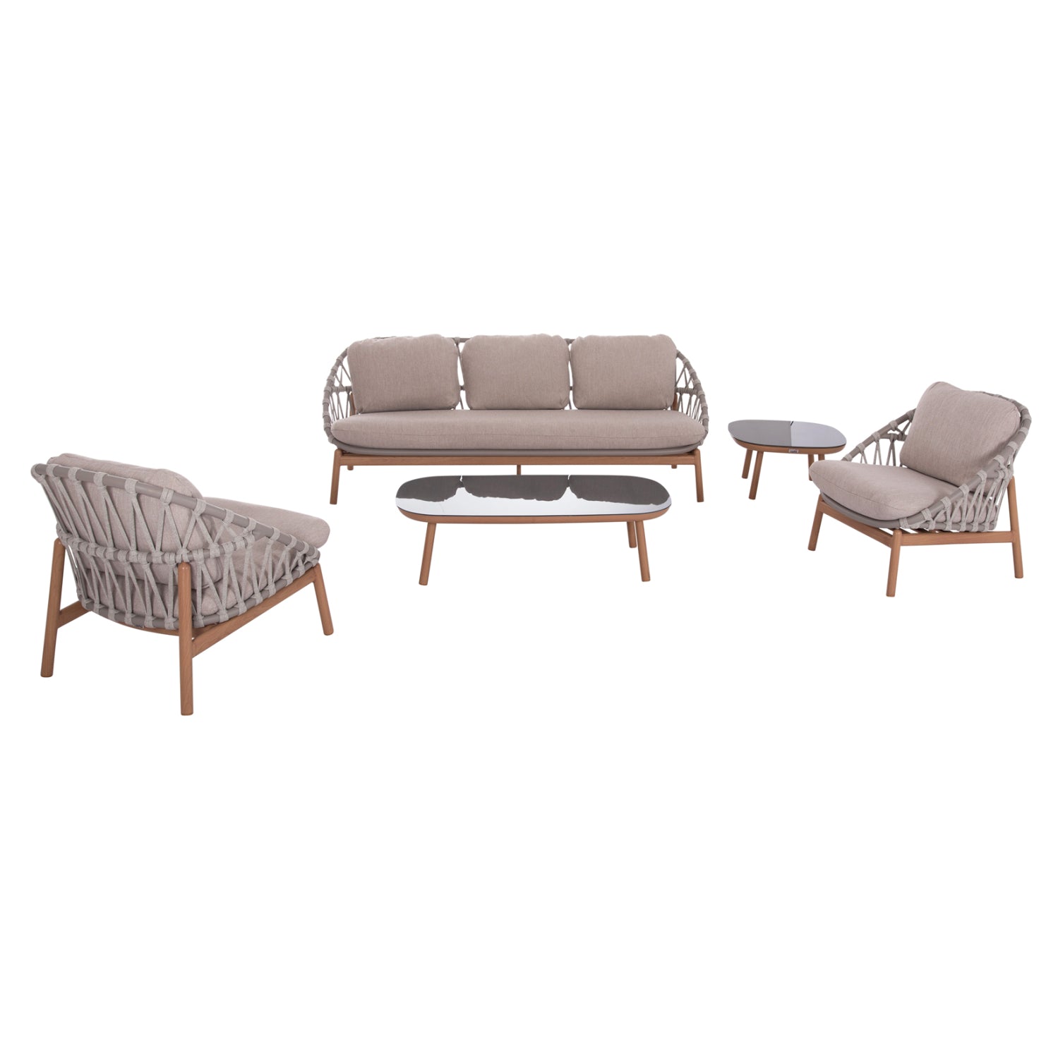 ΣΕΤ ΣΑΛΟΝΙ ΕΞ.ΧΩΡΟΥ 5ΤΜΧ KROM HM6360.02 ΑΛΟΥΜΙΝΙΟ--ΣΧΟΙΝΙ STRAP--3D PRINTED ΓΥΑΛΙ - Pakobazaar