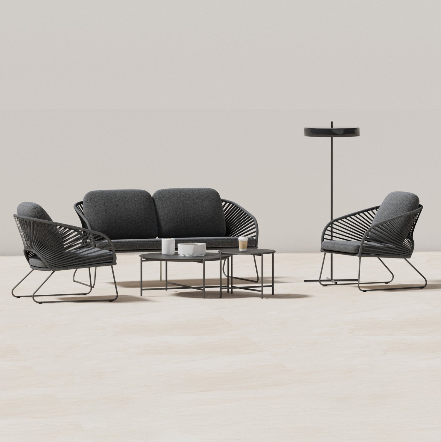 ΣΕΤ ΣΑΛΟΝΙ ΕΞ.ΧΩΡΟΥ 5ΤΜΧ VERMONT HM6504.01 ΜΕΤΑΛΛΟ-ΣΧΟΙΝΙ-ΓΥΑΛΙ--ΓΚΡΙ - Pakobazaar