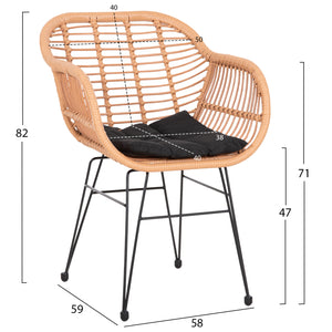 ΣΕΤ ΣΑΛΟΝΙ ΕΞΩΤΕΡΙΚΟΥ ΧΩΡΟΥ 4ΤΜΧ ALLEGRA HM21052 WICKER-ΜΕΤΑΛΛΟ - Pakobazaar