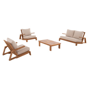 ΣΕΤ ΣΑΛΟΝΙ LOUNGE 4ΤΜΧ MIREX HM6521 ΞΥΛΟ ΑΚΑΚΙΑΣ--ΠΟΛΥΕΣΤΕΡΙΚΑ ΜΑΞΙΛΑΡΙΑ ΕΚΡΟΥ - Pakobazaar