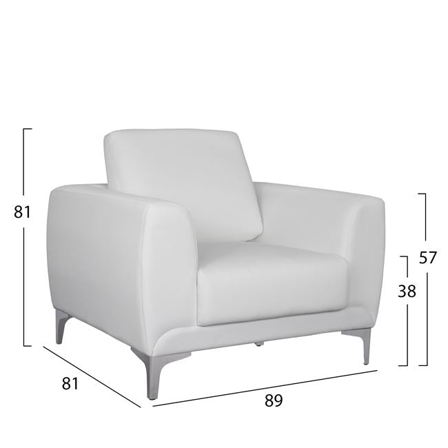 ΣΕΤ ΣΑΛΟΝΙΟΥ 3ΤΜΧ  KENZIE ΜΕ ΛΕΥΚΟ PU HM10329.01 - Pakobazaar